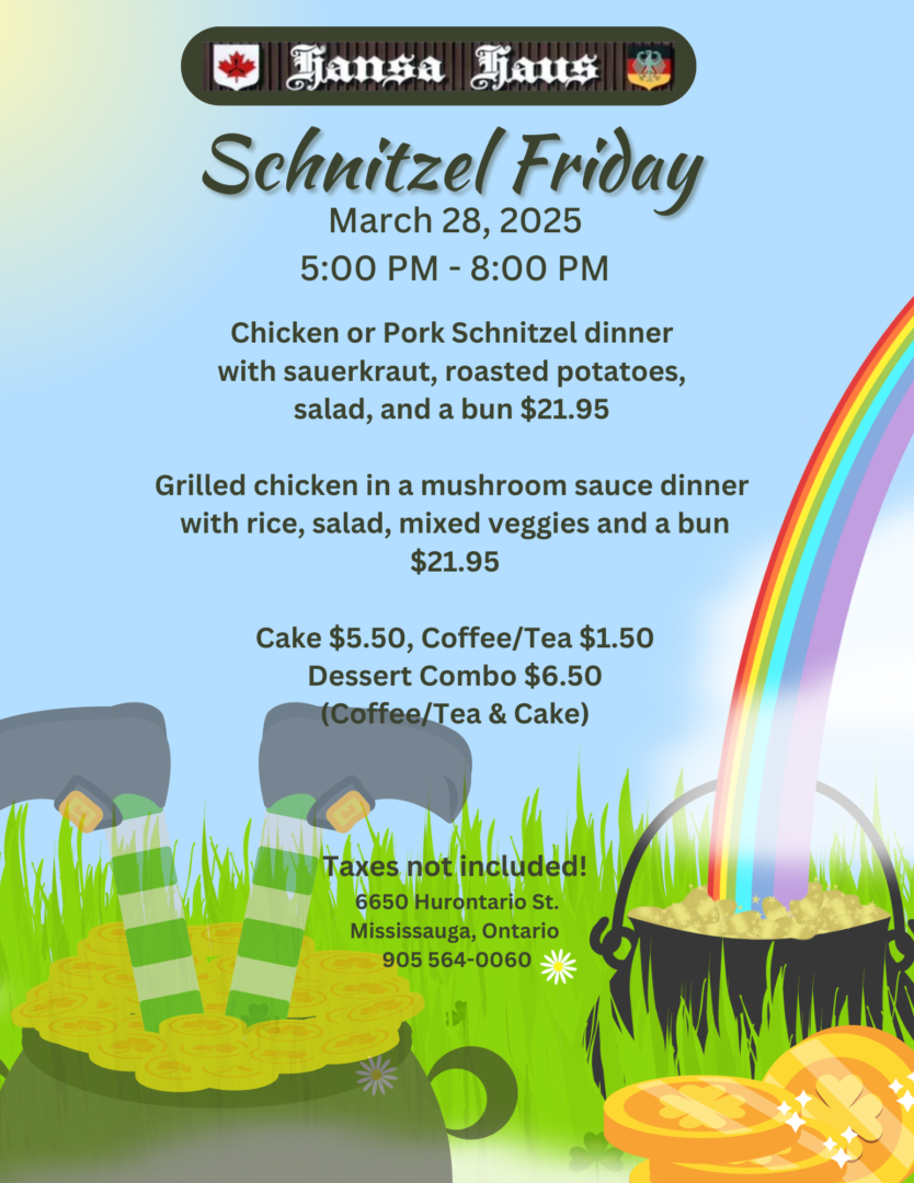 Menu March Schnitzel Friday # 2